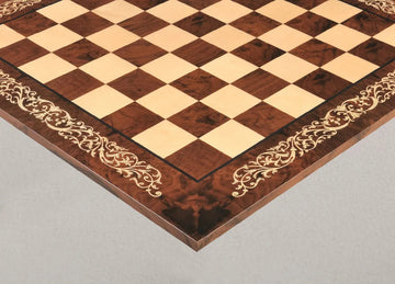 INLAID - Walnut Burl & Maple Superior Traditional Chess Board - Gloss Finish