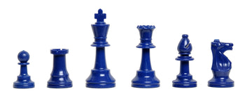 2 Player Chess Set Combination - Triple  Weighted Regulation Colored Chess Pieces & Regulation Vinyl Chess Board