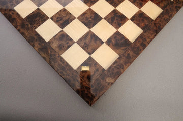 Olmo Burl & Maple Signature Traditional Chess Board - Gloss Finish