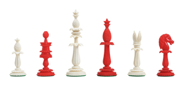 The Lund Anglo-Indian Reproduction Luxury Bone Chess Pieces - 4.75" King