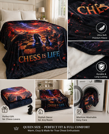 Chess is Life Fleece Blanket