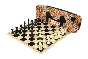 Deluxe Chess Set Combination and Single Weighted Regulation Pieces | Silicone Chess Board | Deluxe Bag
