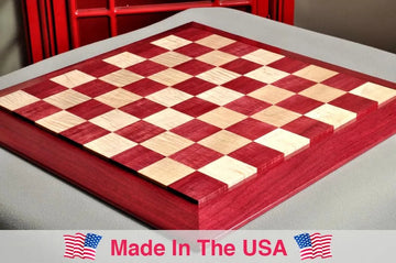 Custom Contemporary Chess Board - Purpleheart / Curly Maple - 2.5