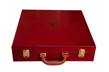 Fitted Briefcase Chess Box - Red Burl