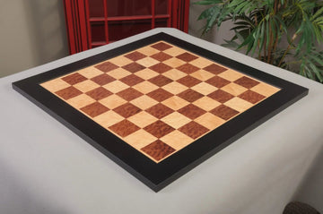 Vavona Burl, Genuine Ebony & Bird's Eye Maple Signature Traditional Chess Board