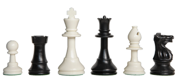 Solid Regulation Plastic Chess Pieces - 3.75" King