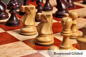 The Reykjavik II Series Gilded Chess Pieces - 3.75