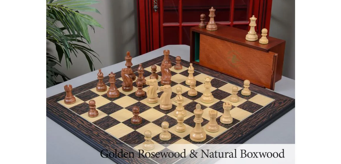 The American Staunton Chess Set, Box & Board Combination