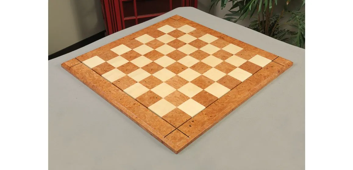 ELM BURL & Maple Reproduction of the Drueke Chess Board - 2.5" SQUARES