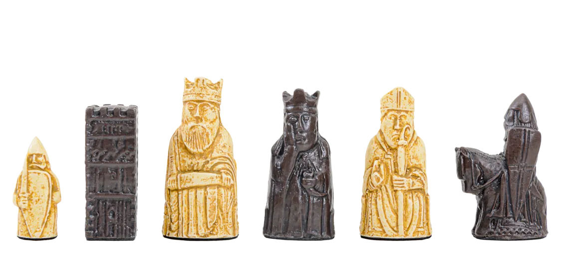 The Mini Isle of Lewis Series Chess Pieces - 2.0" King - Brown and Natural 
