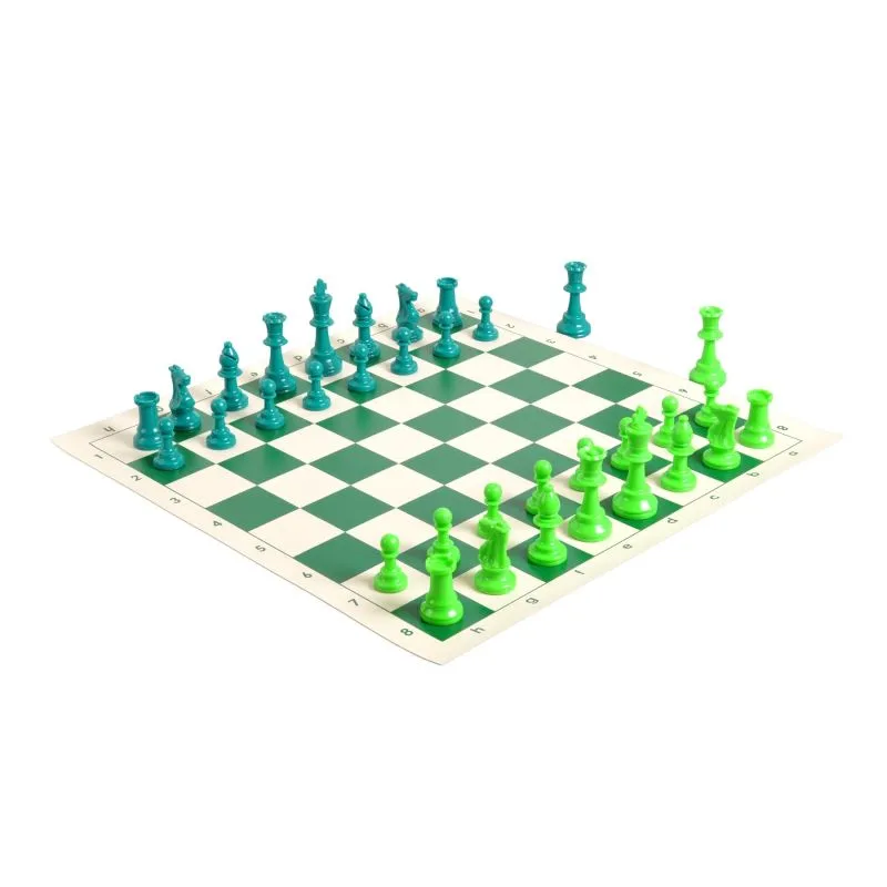 Triple Weighted Colored Regulation Plastic Chess Pieces - 3.75 King