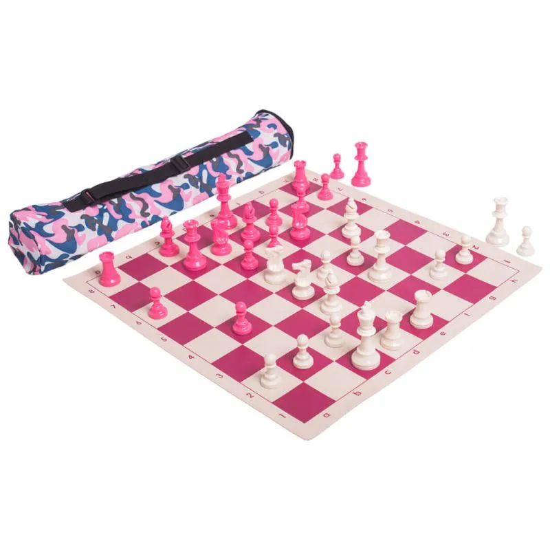 Regulation Tournament Chess Pieces and Chess Board Combo - SINGLE WEIGHTED