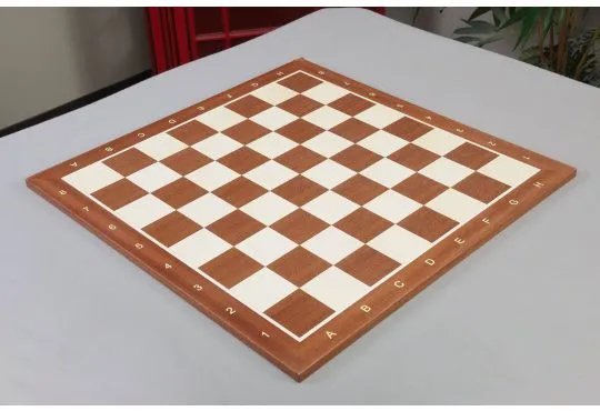 IMPERFECT - 2.25" - MAHOGANY - WITH NOTATION - Wooden Tournament Chess Board
