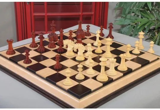 IMPERFECT - 4.4" Westminster - BLOOD ROSEWOOD / BOXWOOD - Wood Chess Pieces