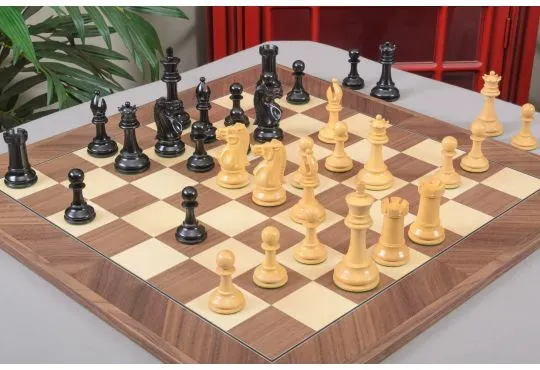 IMPERFECT - New York 1924 4.2" - GENUINE EBONY / BOXWOOD - Wood Chess Pieces