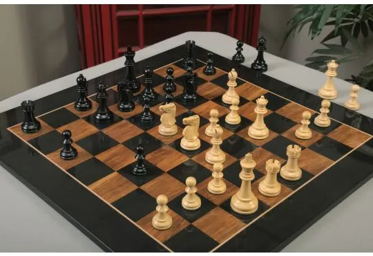 IMPERFECT - 3.75" Reykjavik II - GENUINE EBONY / BOXWOOD - Wood Chess Pieces