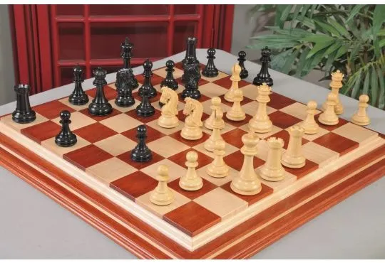 IMPERFECT - 4.4" Sultan - GENUINE EBONY / BOXWOOD - Wood Chess Pieces