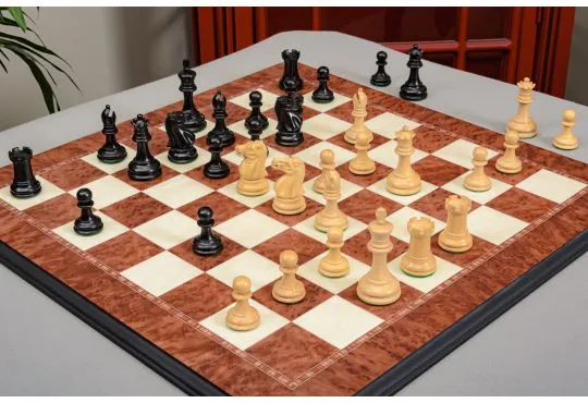 IMPERFECT - 2.875" Zukertort - EBONIZED BOXWOOD / BOXWOOD - Wood Chess Pieces