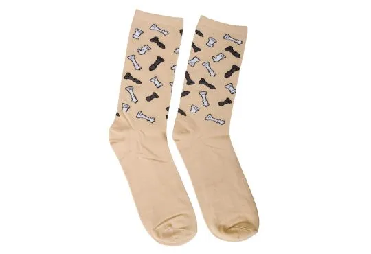 Caissa Collection Light Khaki Chess Socks