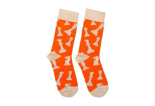 Orange Chess Socks