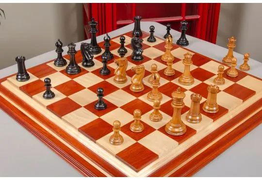 IMPERFECT - 4.4" Morphy AEB - Genuine Staunton(R) x Frank Camaratta Series Luxury Chess Pieces - GENUINE EBONY & ANTIQUED BOXWOOD