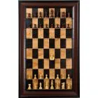 Straight Up Chess Board - Black Cherry Series with Red Accent Frame 