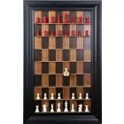 Straight Up Chess Board - Dark Walnut Series with 3" Black Contemporary Frame 