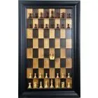 Straight Up Chess Board - Black Cherry Series with Black Contemporary Frame 
