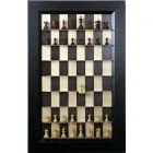 Straight Up Chess Board - Black Maple Board with the Tuxedo Frame