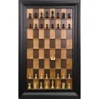 Straight Up Chess Board - Cherry Bean Board with 3" Black Contemporary Frame 