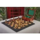The Burnt Golden Rosewood Zagreb Series Chess Set, Box, & Satin Board Combination