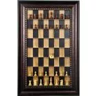 Straight Up Chess Board - Black Cherry Series with Checkered Bronze Frame 