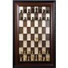 Straight Up Chess Board - Red Cherry Series with Brown Traditional Frame 
