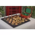 The Burnt Golden Rosewood Reykjavik II Series Chess Set, Box, & Gloss Board Combination