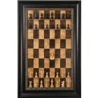 Straight Up Chess Board - Cherry Bean Chess Board with 3 1/2" Dark Bronze Frame with Gold Trim