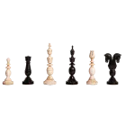 The Zwillingspringer - German Two-Headed Knight Bone Chess Pieces - 4.75" King