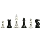 The Fischer Series Chess Pieces - 4.0" King - Black And Silver