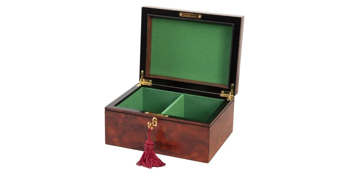 Luxe Premium Chess Box - Amboyna Burl