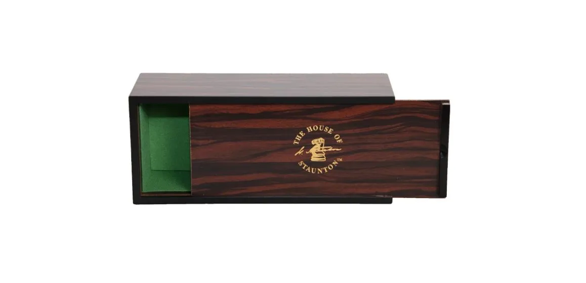 Macassar Ebony Luxe Slide-top Chess Box