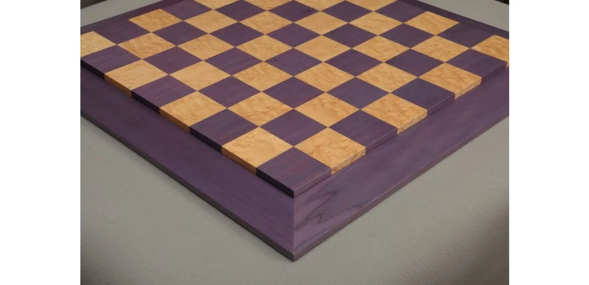 Purpleheart & Bird's Eye Maple Custom Contemporary II Chess Board