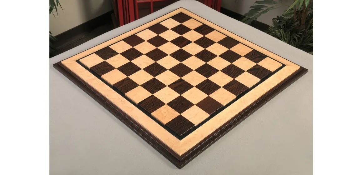 Signature Contemporary VI Luxury Chess board - TIGER EBONY / BIRD'S EYE  MAPLE - 2.5 Squares