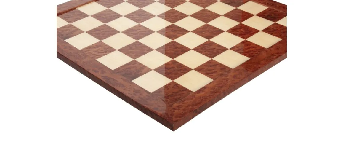 Vavona Burl & Maple Signature Traditional Chess Board - Gloss Finish