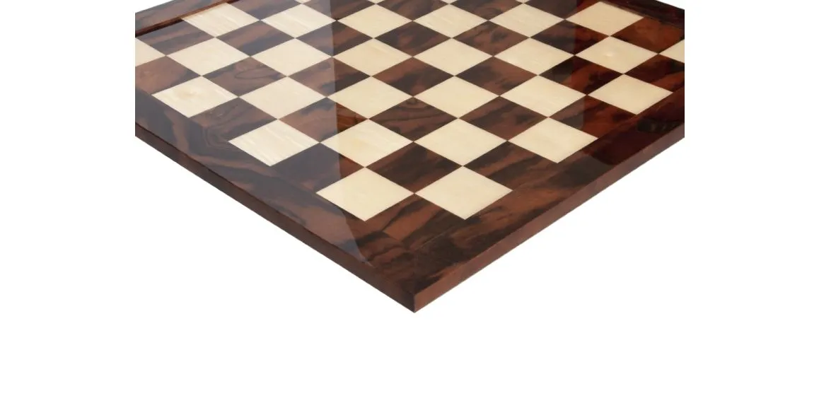 Walnut Burl & Maple Signature Traditional Chess Board - Gloss Finish