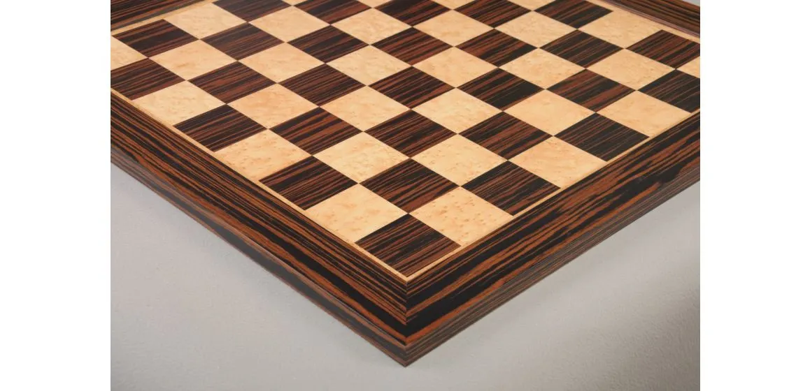 Tiger Ebony & Bird's Eye Maple Signature Traditional Chess Board