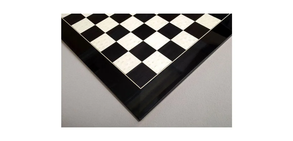 Blackwood and Bird's Eye Maple Standard Traditional Chess Board - Gloss Finish