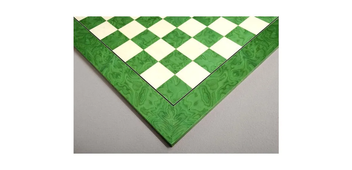 Greenwood and Bird's Eye Maple Standard Traditional Chess Board - Gloss Finish