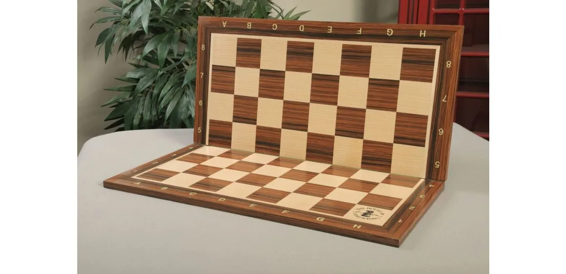 Folding Burmese Rosewood and Maple Wooden Tournament Chess Board
