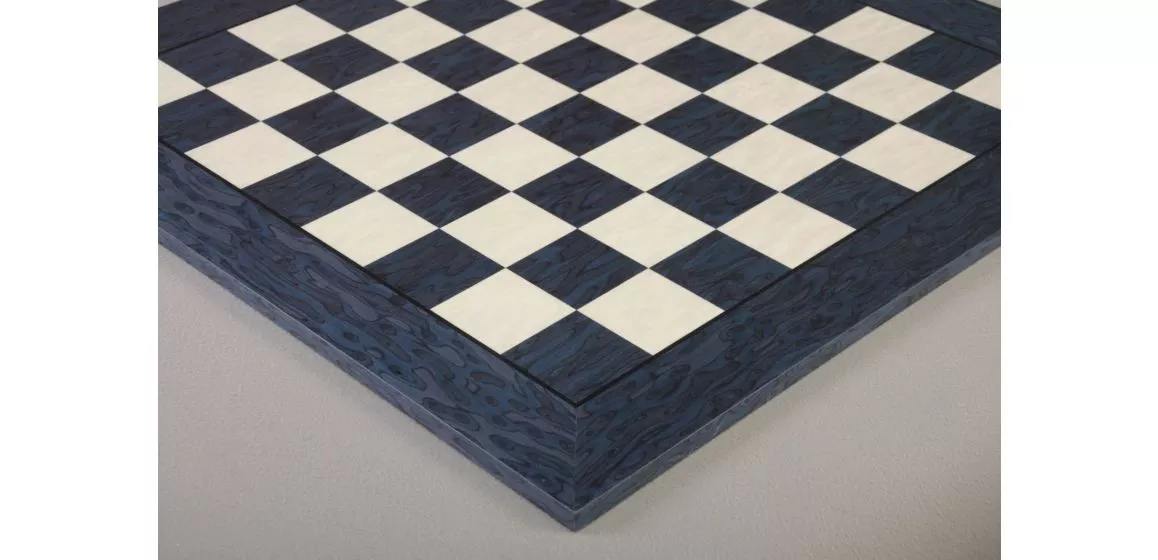 Blue Erable and Maple Classic Traditional Chess Board - Satin Finish