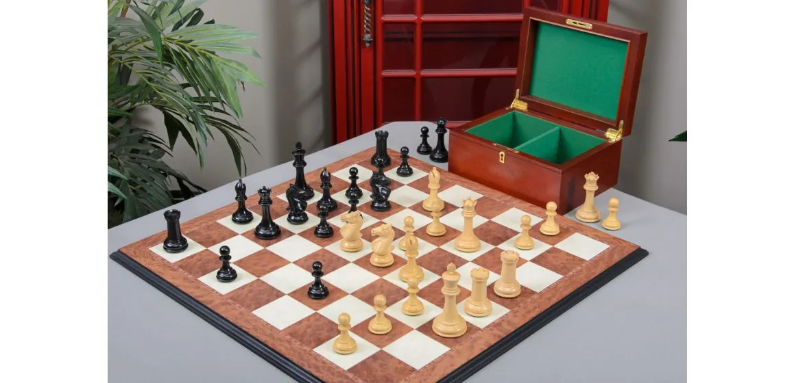 The Hastings Chess Set, Box, & Board Combination