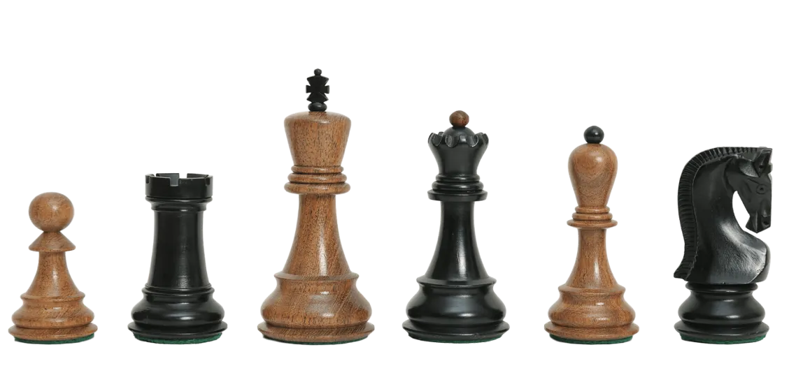 Wooden The 4 inch Burnt Zangreb Grand Master Chess Set, Packaging